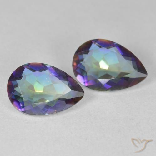 Gemme di Quarzo mistico Multicolore naturale da 3.37 ct, Forma a pera, VS