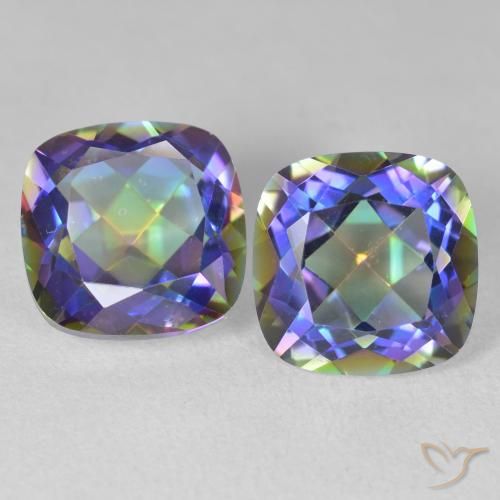 Gemme di Quarzo mistico Multicolore naturale da 8.57 ct, Cuscino, VVS-VS