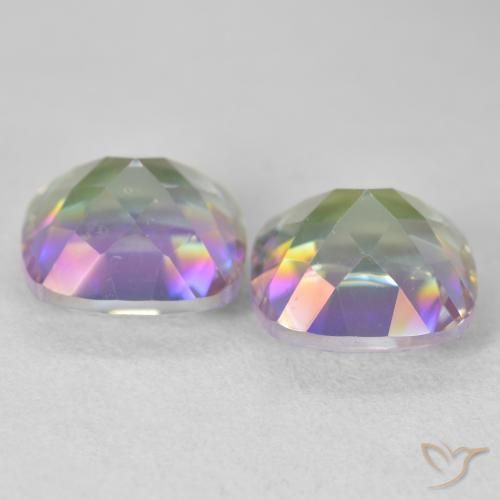 Gemme di Quarzo mistico Multicolore naturale da 8.57 ct, Cuscino, VVS-VS