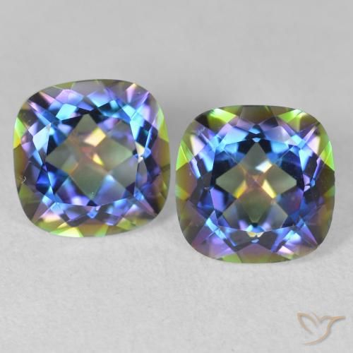 4.16ctw Naturale Multicolore Quarzo mistico, Cuscino, VVS-VS, Photo A