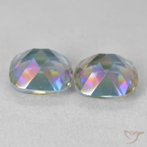 Gemme di Quarzo mistico Multicolore naturale da 4.04 ct, Cuscino, VVS-VS