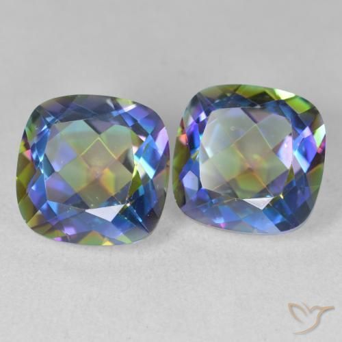 Gemme di Quarzo mistico Multicolore naturale da 8.26 ct, Cuscino, VVS-VS