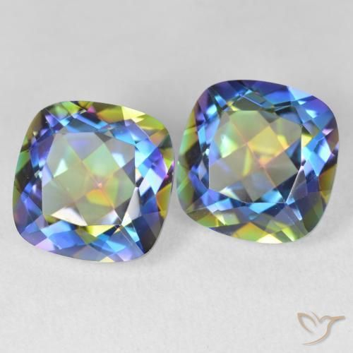Gemme di Quarzo mistico Multicolore naturale da 8.37 ct, Cuscino, VVS