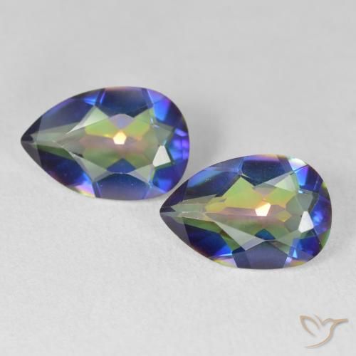 5.04ctw Naturale Multicolore Quarzo mistico, Forma a pera, VVS