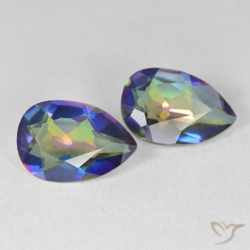 Gemme di Quarzo mistico Multicolore naturale da 5.04 ct, Forma a pera, VVS