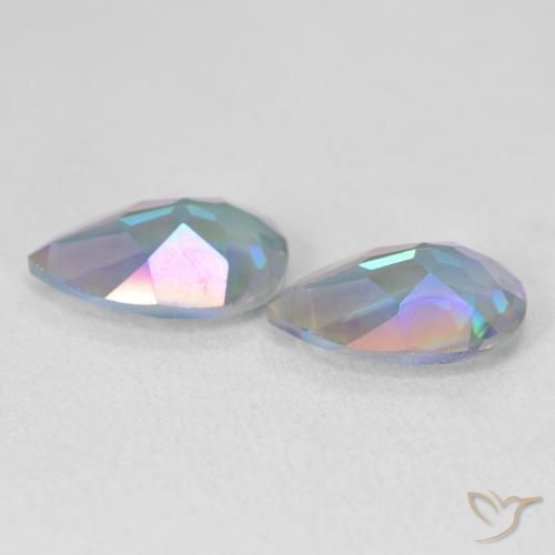 Gemme di Quarzo mistico Multicolore naturale da 5.04 ct, Forma a pera, VVS