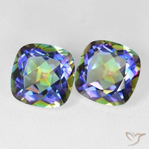Gemme di Quarzo mistico Multicolore naturale da 8.31 ct, Cuscino, VVS