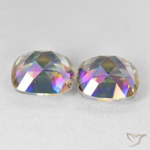 Gemme di Quarzo mistico Multicolore naturale da 8.40 ct, Cuscino, VVS
