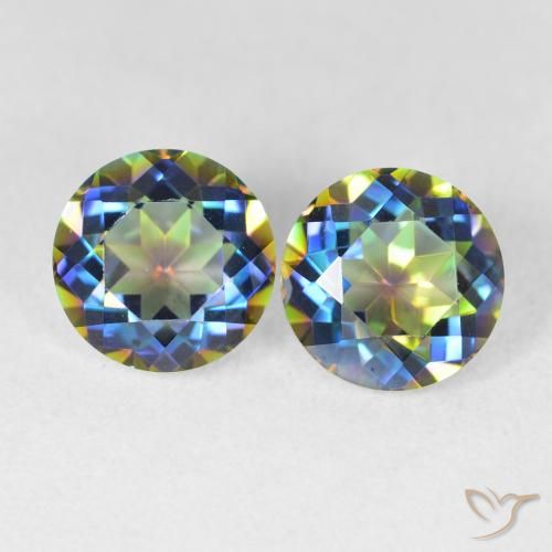 3.84ctw Naturale Multicolore Quarzo mistico, Rotondo, VVS, Photo A