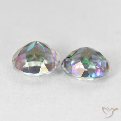 Gemme di Quarzo mistico Multicolore naturale da 3.84 ct, Rotondo, VVS