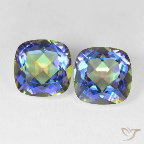 8.64ctw Naturale Multicolore Quarzo mistico, Cuscino, VVS