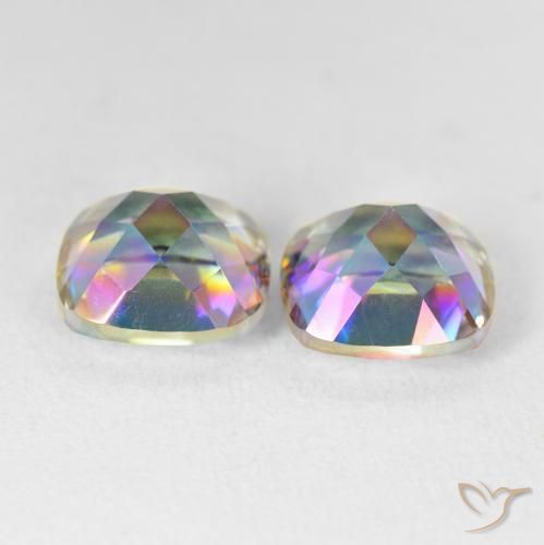 Gemme di Quarzo mistico Multicolore naturale da 8.64 ct, Cuscino, VVS