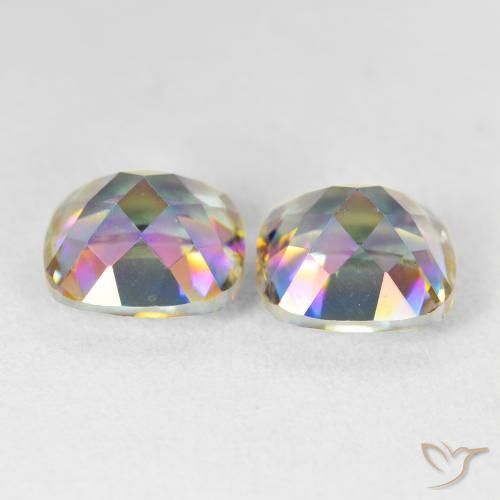 Gemme di Quarzo mistico Multicolore naturale da 8.51 ct, Cuscino, VVS