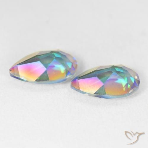 Gemme di Quarzo mistico Multicolore naturale da 5.00 ct, Forma a pera, VVS