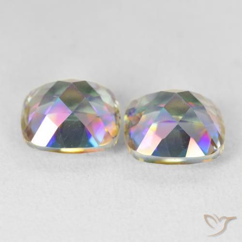 Gemme di Quarzo mistico Multicolore naturale da 8.51 ct, Cuscino, VVS