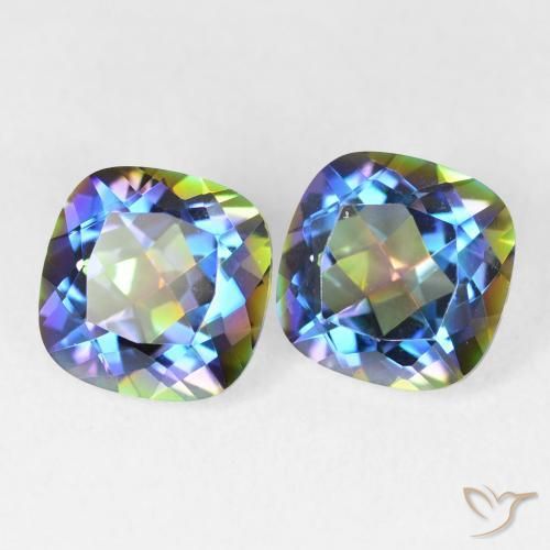 Gemme di Quarzo mistico Multicolore naturale da 4.21 ct, Cuscino, VVS