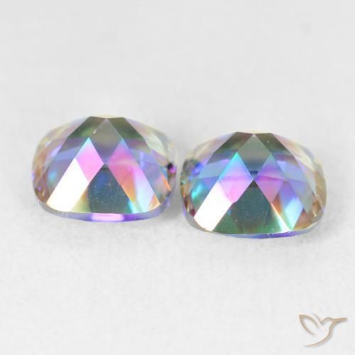Gemme di Quarzo mistico Multicolore naturale da 4.21 ct, Cuscino, VVS