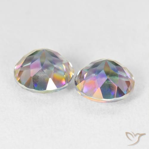Gemme di Quarzo mistico Multicolore naturale da 3.99 ct, Rotondo, VVS