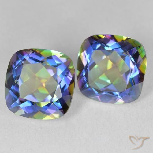 Gemme di Quarzo mistico Multicolore naturale da 8.30 ct, Cuscino, VVS