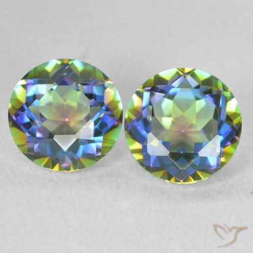 3.74ctw Naturale Multicolore Quarzo mistico, Rotondo, VVS