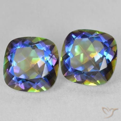 Gemme di Quarzo mistico Multicolore naturale da 4.14 ct, Cuscino, VVS