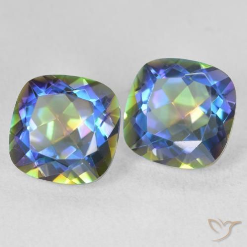 Gemme di Quarzo mistico Multicolore naturale da 4.17 ct, Cuscino, VVS
