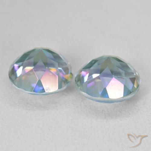 Gemme di Quarzo mistico Multicolore naturale da 3.94 ct, Rotondo, VVS