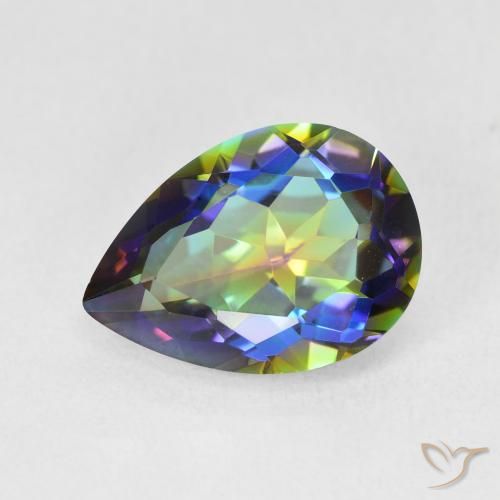 4.82ct Naturale Multicolore Quarzo mistico, Forma a pera, VVS-VS