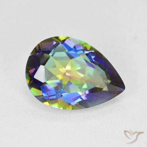 Quarzo mistico Multicolore naturale da 4.82 ct, Forma a pera, VVS-VS