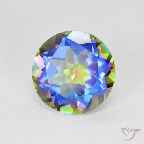 Quarzo mistico Multicolore naturale da 3.67 ct, Rotondo, VVS-VS