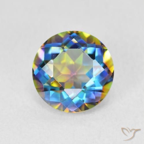 1.99ct Naturale Multicolore Quarzo mistico, Rotondo, VVS-VS