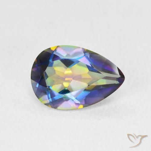 Quarzo mistico Multicolore naturale da 1.82 ct, Forma a pera, VS