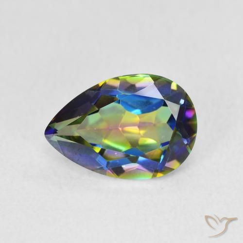 1.89ct Naturale Multicolore Quarzo mistico, Forma a pera, VVS
