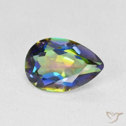 Quarzo mistico Multicolore naturale da 1.89 ct, Forma a pera, VVS