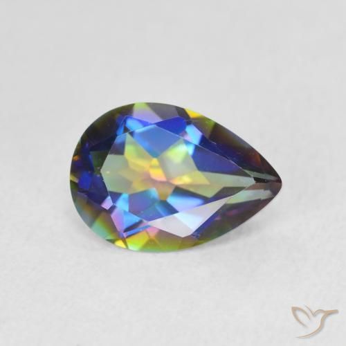 Quarzo mistico Multicolore naturale da 1.78 ct, Forma a pera, VVS