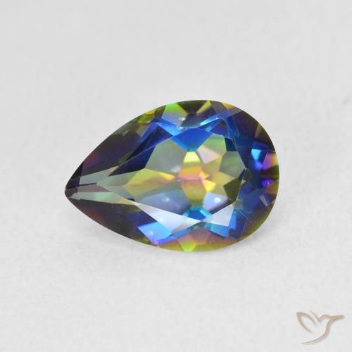 1.84ct Naturale Multicolore Quarzo mistico, Forma a pera, VVS