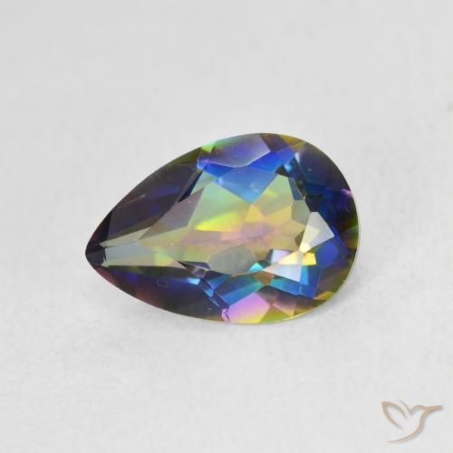 1.74ct Naturale Multicolore Quarzo mistico, Forma a pera, VVS