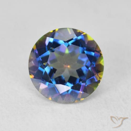 2.00ct Naturale Multicolore Quarzo mistico, Rotondo, VVS