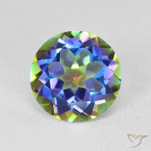 3.47ct Naturale Multicolore Quarzo mistico, Rotondo, VVS
