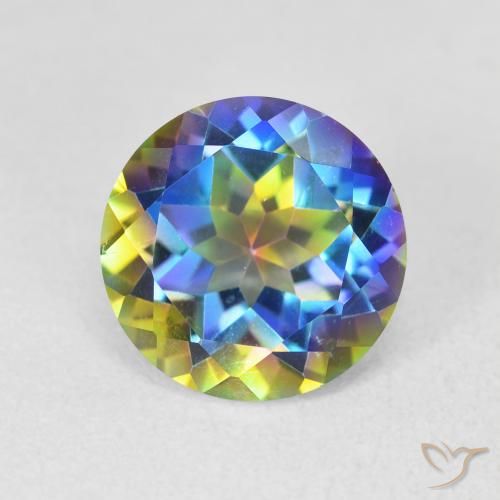 3.55ct Naturale Multicolore Quarzo mistico, Rotondo, VVS