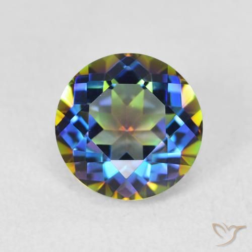2.08ct Naturale Multicolore Quarzo mistico, Rotondo, VVS