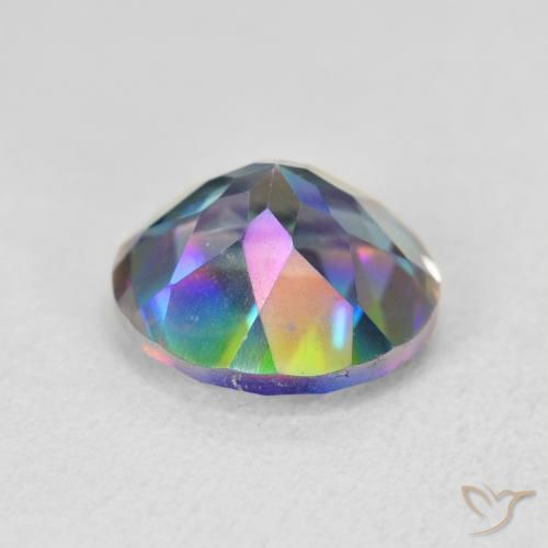 Quarzo mistico Multicolore naturale da 3.43 ct, Rotondo, VVS