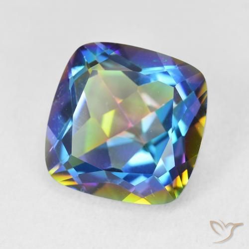 Quarzo mistico Multicolore naturale da 6.80 ct, Cuscino, VVS