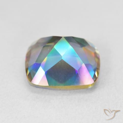 Quarzo mistico Multicolore naturale da 6.80 ct, Cuscino, VVS