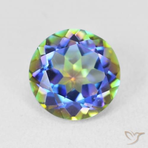 3.51ct Naturale Multicolore Quarzo mistico, Rotondo, VVS