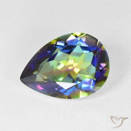 4.99ct Naturale Multicolore Quarzo mistico, Forma a pera, VVS
