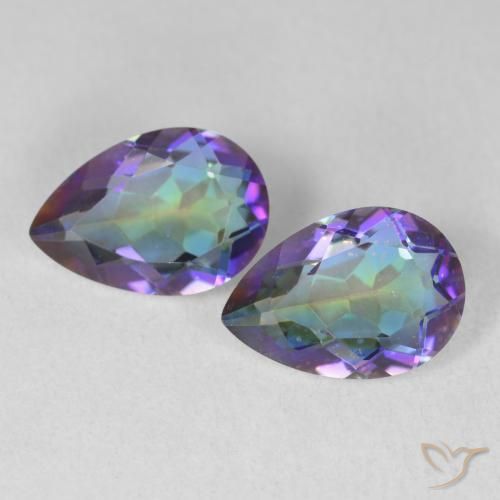 3.44ctw Naturale Multicolore Quarzo mistico, Forma a pera, VVS-VS