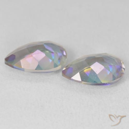 Gemme di Quarzo mistico Multicolore naturale da 3.44 ct, Forma a pera, VVS-VS