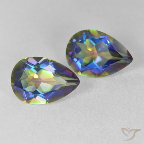 Gemme di Quarzo mistico Multicolore naturale da 3.51 ct, Forma a pera, VVS-VS