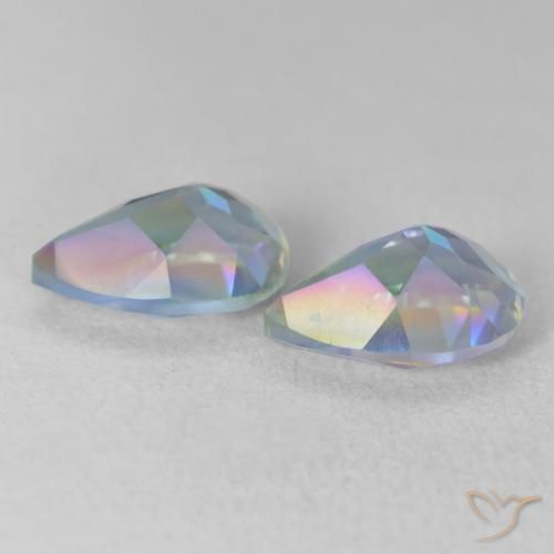 Gemme di Quarzo mistico Multicolore naturale da 3.51 ct, Forma a pera, VVS-VS